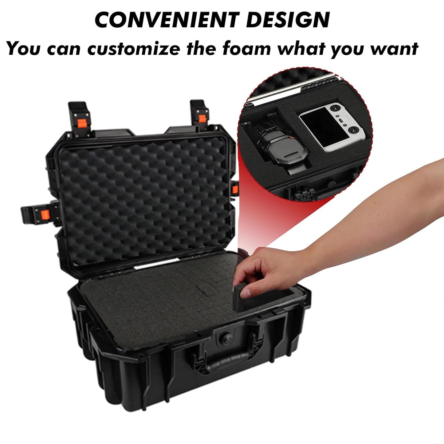 Pre Cut Foam Hard Case Waterproof Shockproof Camera Photography Gun Hard Case Tool Box For Camera Equipment Tools Storage