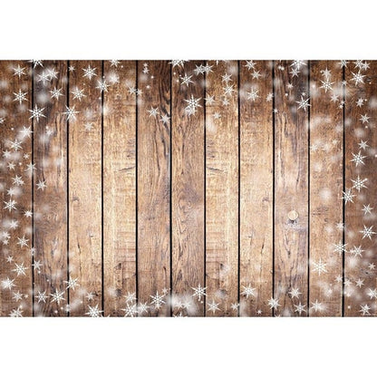 Wood Plank Texture Snowflake Print Photography