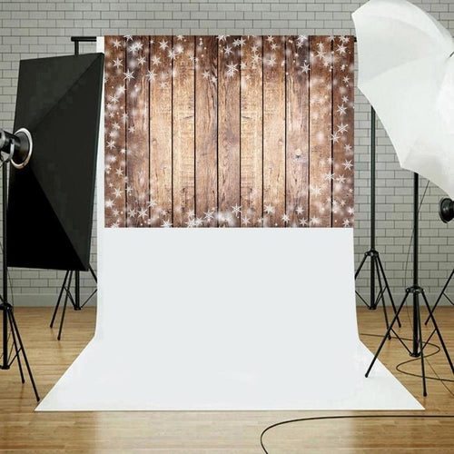 Wood Plank Texture Snowflake Print Photography