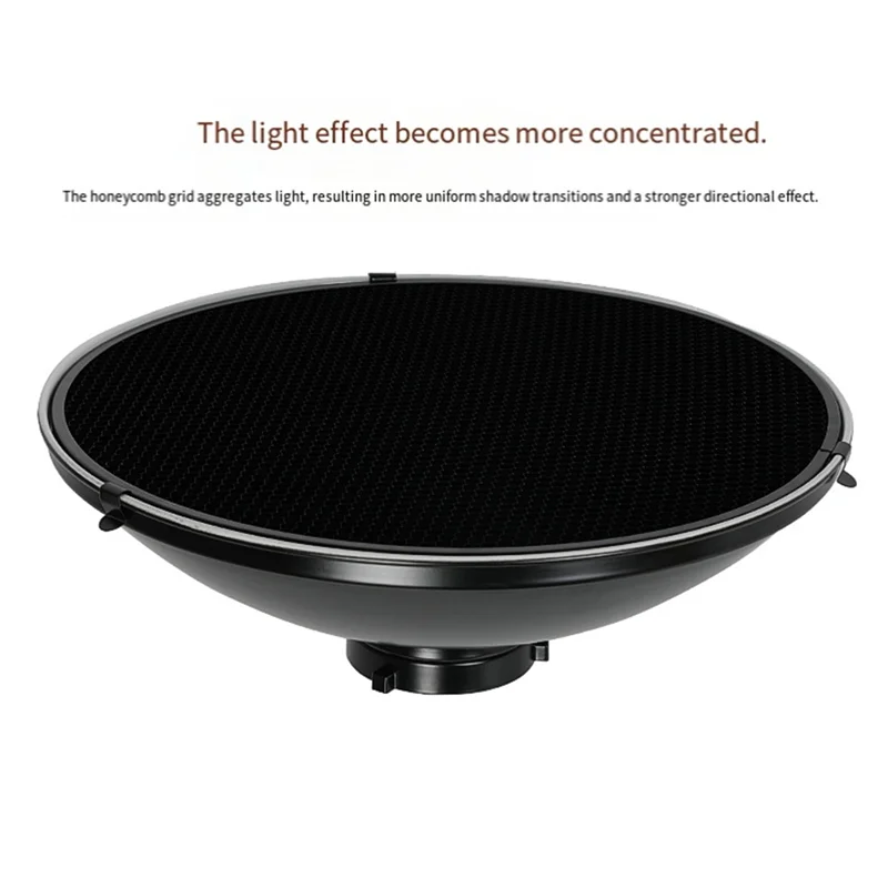 Beauty Dish Reflector 30Cm For Studio Portrait Photography Accessory With Honeycomb Grid For Precise Lighting Control
