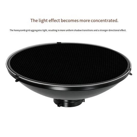 Beauty Dish Reflector 30Cm For Studio Portrait Photography Accessory With Honeycomb Grid For Precise Lighting Control
