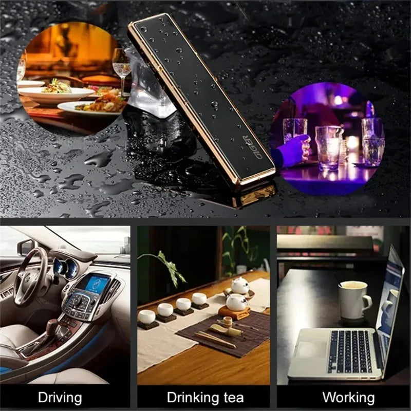 Mini Windproof USB Rechargeable Lighter Touch Metal Electronic Flameless Lighter Cigarette Cigar Accessories Men Gadgets Gifts