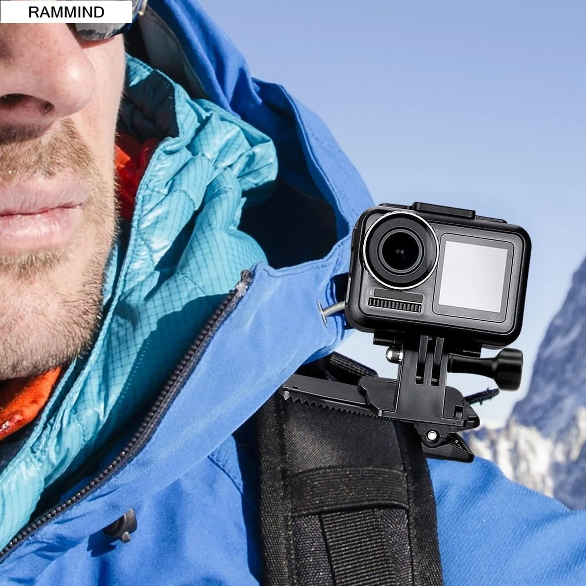 Anti-Slide 360° Rotary Action Cam Sports Camera Quick Clip Backpack Strap Mount Clamp Holder for GoPro DJI OSMO Travel Vlogging