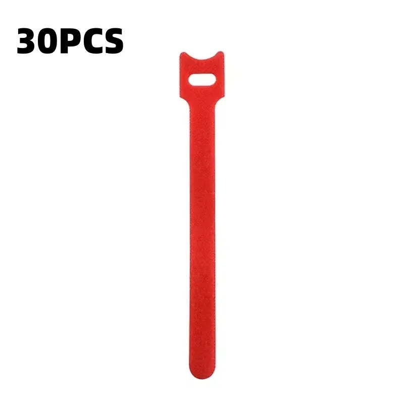 10/30/50Pcs Reusable Hook And Loop Cable Ties Fastening Strap Multi-Purpose Wire Organizers For Computer/TV/Electronic Devices