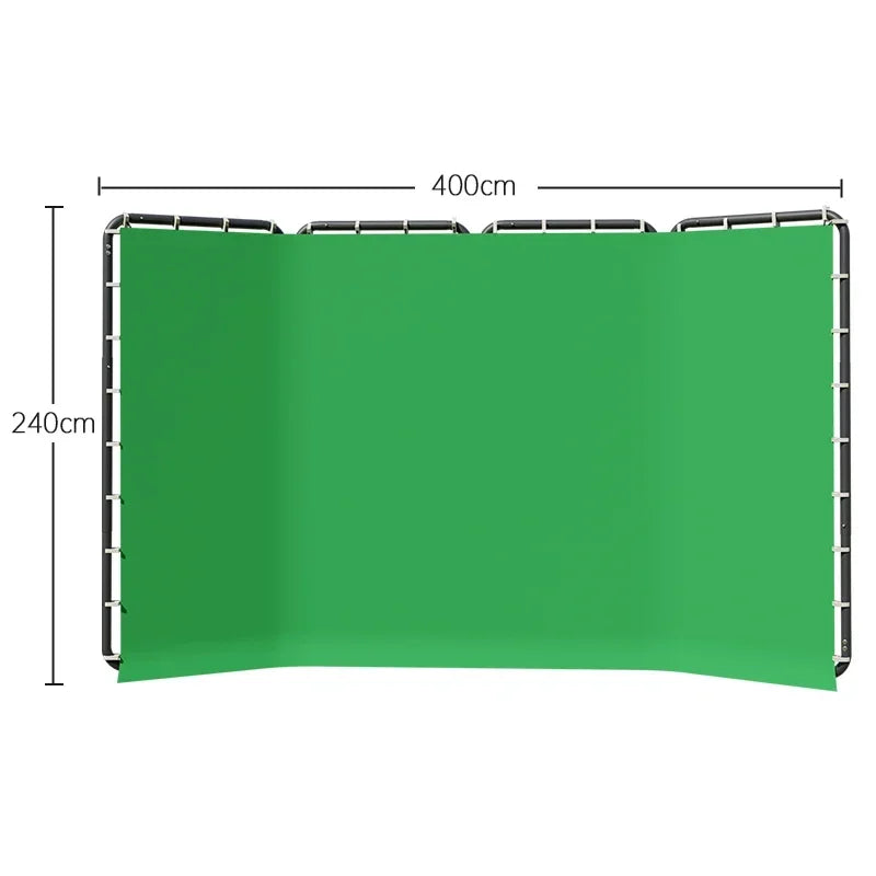 Portable Large Chromakey Green Screen Backdrop with Stand Photography Background Support System 240x400cm Shooting Video Photo
