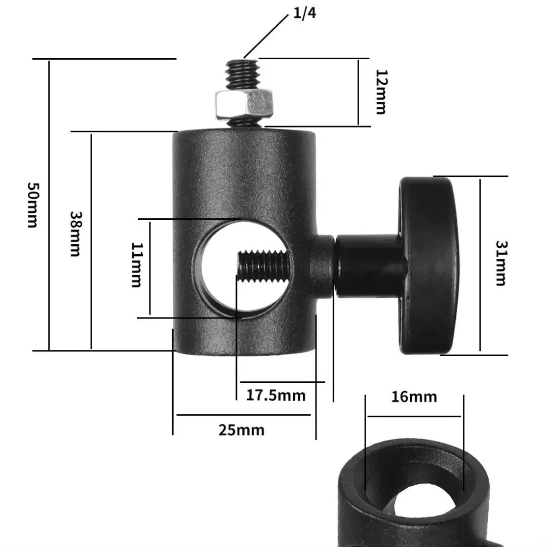 Tripod Light Stand Adapter 1/4" 3/8" Screw Converter 16mm 18mm Hole for Flash LED Monitor DSLR Camera Photography Accessories