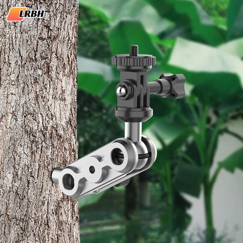 Trail Cameras Mounting Bracket with 1/4" Threaded Insert 360°Rotating Adjustable Holder for Outdoor Hunting Gear Accessory