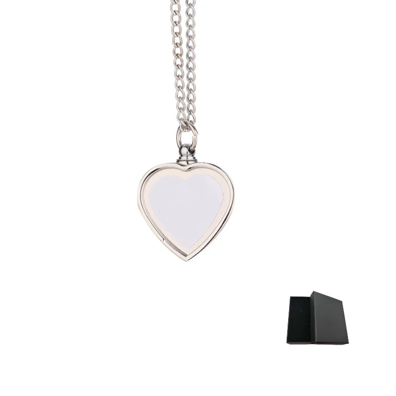 Personalised Custom Photo Commemorative Pendant Necklace, Personalised Zinc Alloy Cremation Urn, Sublimation DIY Pictures.