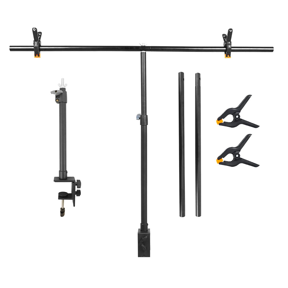 Adjustable Small Desk T-shaped Tripod Stand Background Backdrop Photography Support System Photo Studio Paper Muslin Backdrops