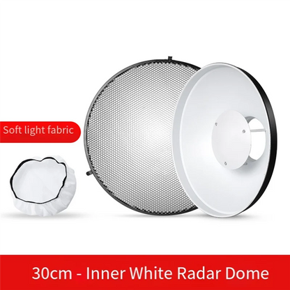 Beauty Dish Reflector 30Cm For Studio Portrait Photography Accessory With Honeycomb Grid For Precise Lighting Control