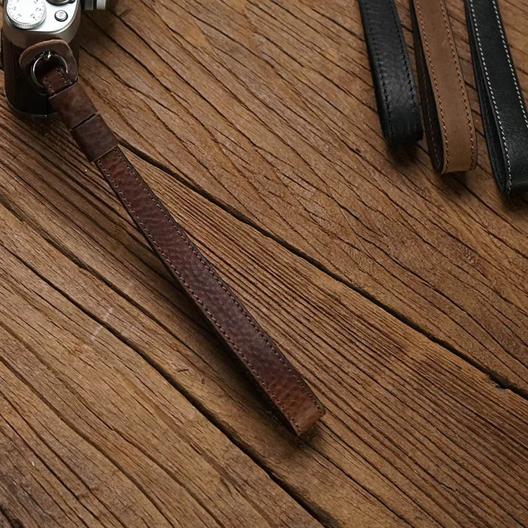 Handmade Genuine Leather Camera Wrist Strap For FUJJI Fujifilm  Leica  Canon Nikon Sony Lumix Panasonic