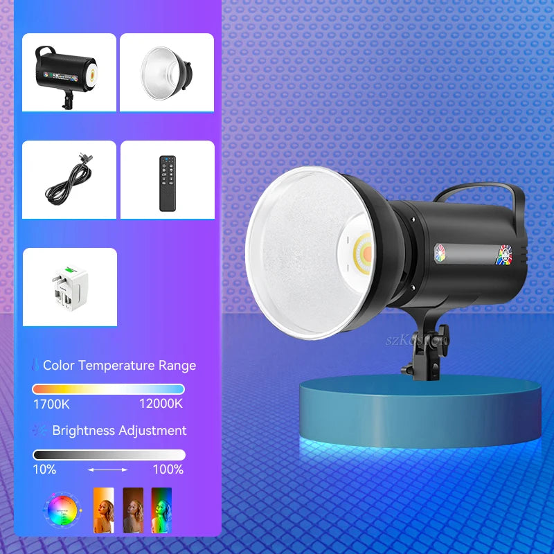RGB LED Light Video Light Outdoor Lighting 1700K-12000K Bowens Mount Control for Photography Studio Video