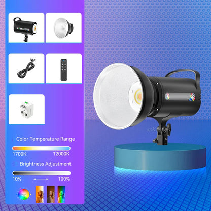RGB LED Light Video Light Outdoor Lighting 1700K-12000K Bowens Mount Control for Photography Studio Video