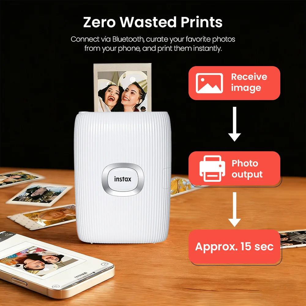 Original FOR Fujifilm Instax Mini Link 2  Printer Instax Photo Camera Printers ( 20 / 40 Sheet Instax Mini White Film )