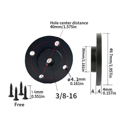 Mount Metal Base 40/50mm Hole 1/4-20,3/8-16,M6 Thread Screw Nut Adapter Tripod Bracket Cameras Flash Photography Accessories