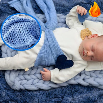 Newborn Photography Props Merino Wool Knitted Braid Blanket for Baby Photo Shoot Background Basket Stuffer Bump Wrap 50x50CM