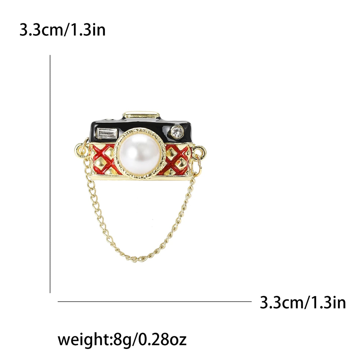 Girls Enamel Chain Camera Brooch Neutral Everyday Clothing Suit Jacket Accessories Pin Gift For Photography Enthusiasts