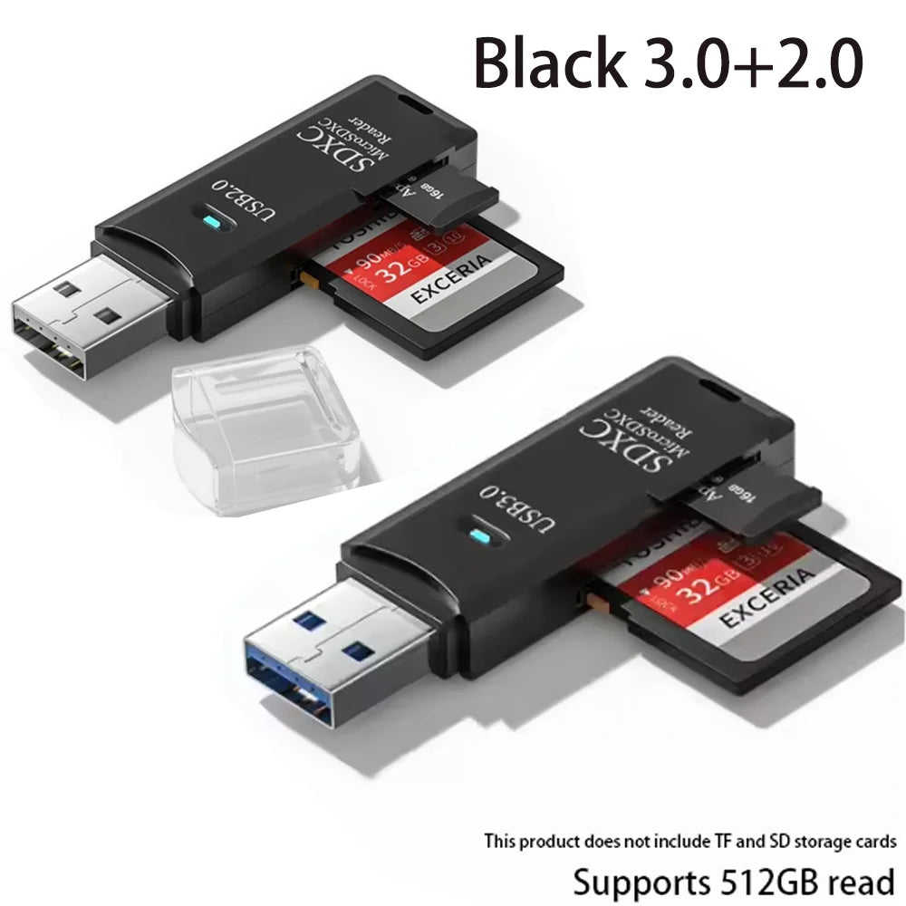 2 in 1 USB2.0/3.0 Card Reader Micro TF sd card Reader usb adapter High Speed Cardreader TF Memory card For PC Laptop Accessories
