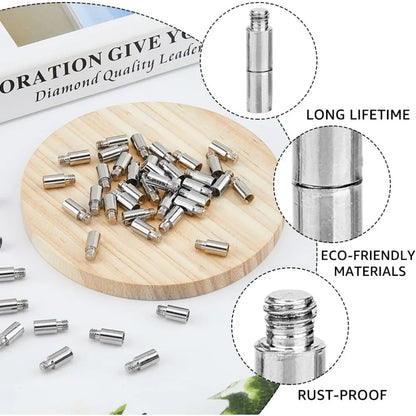 50Pcs Scrapbook Extension Screws Photo Albums Extension Post Replacements 12x5mm Binding Screws Platinum Extention