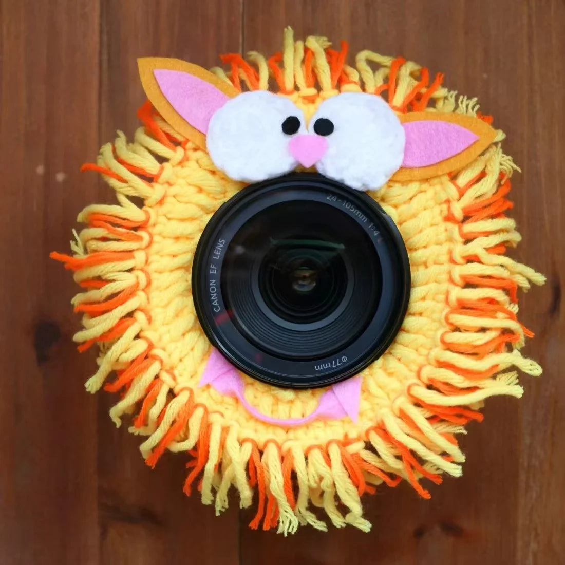 Camera Lens Buddy Baby Photography Attracts Stuffed Plush Toys Knitted Camera Lens Companion Photography Accessories