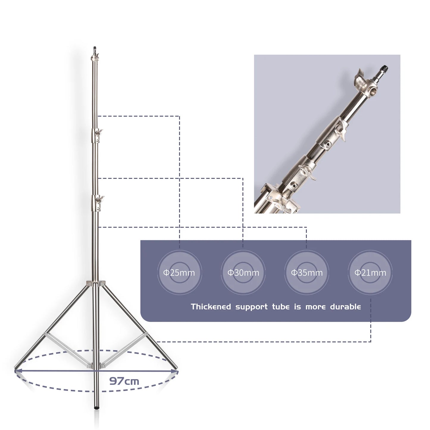 SH 2.8M Stainless Steel Light Stand Heavy Duty Load weight 10kg Photography Studio Support Tripod For Led Light Photo Studio