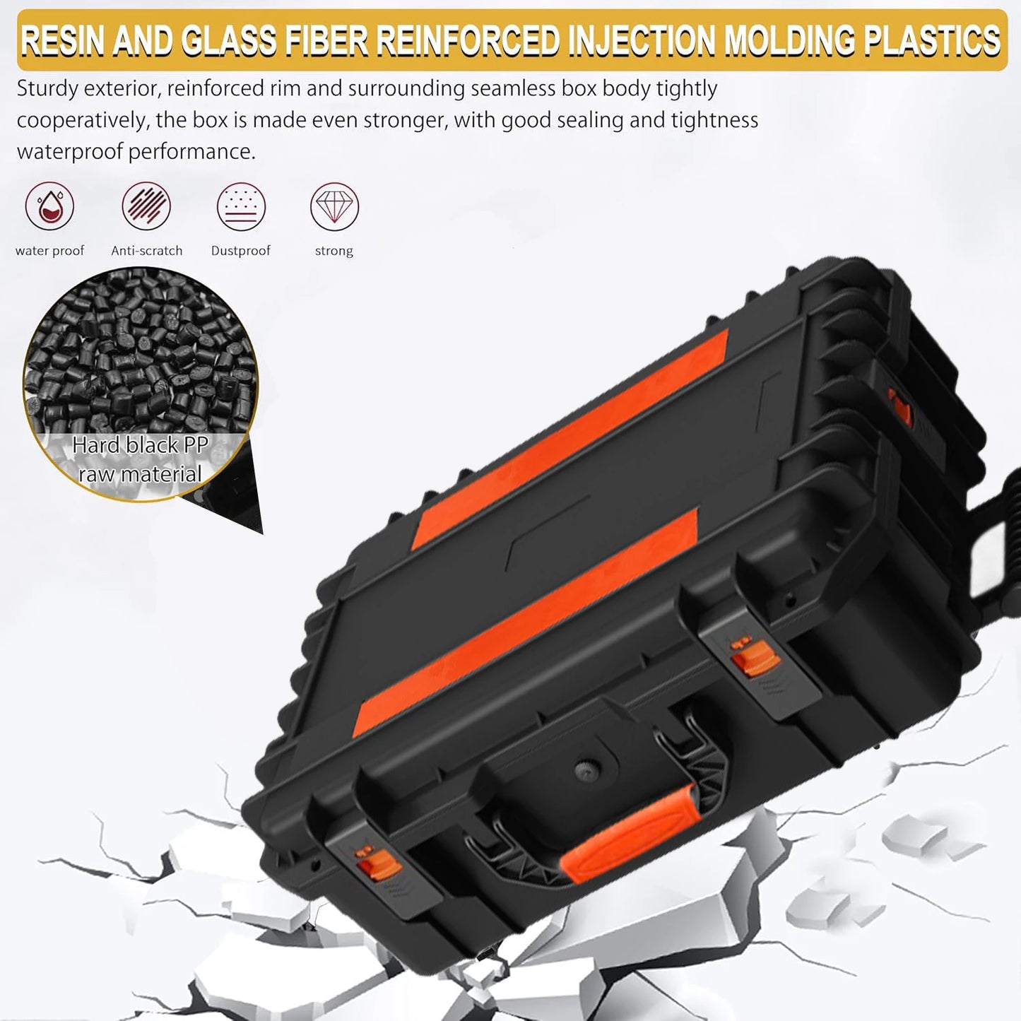 Pre Cut Foam Hard Case Waterproof Shockproof Camera Photography Gun Hard Case Tool Box For Camera Equipment Tools Storage