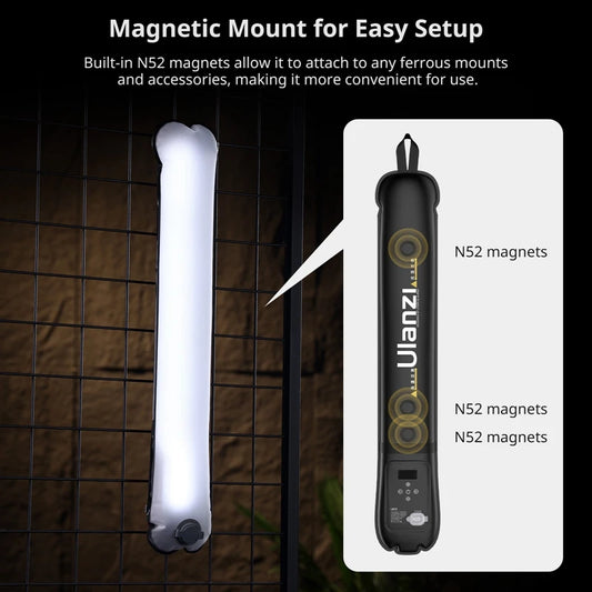 Ulanzi UA12/UA20 Portable Air Tube Light 12W Bi-color Fill Light 2700K-6500K Magnetic Fill Light for Outdoor Indoor Photography