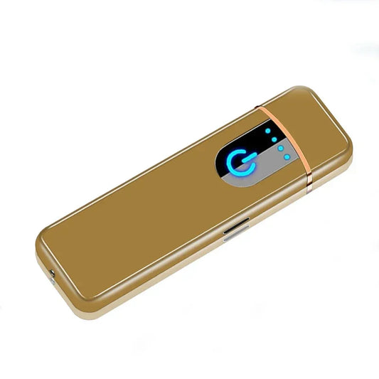 Mini Windproof USB Rechargeable Lighter Touch Metal Electronic Flameless Lighter Cigarette Cigar Accessories Men Gadgets Gifts