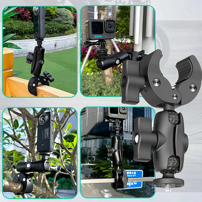 Camera Mount Adapter Motorcycle Handlebar Clip Camera Crab Clamp For Camera Gopro LED Light Filming Studio Cycling Mobile Phone
