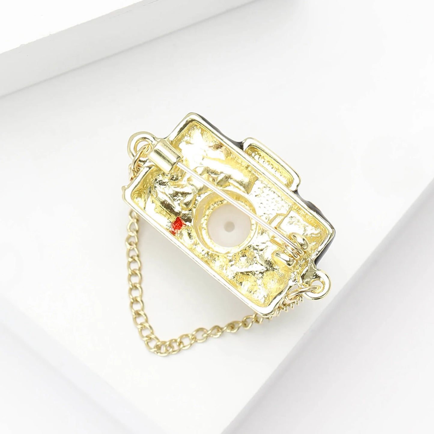 Girls Enamel Chain Camera Brooch Neutral Everyday Clothing Suit Jacket Accessories Pin Gift For Photography Enthusiasts