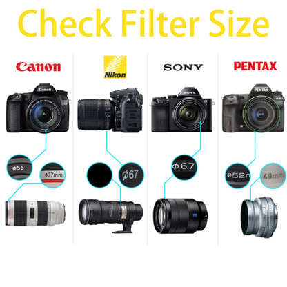 Black Mist 1/4 Black Soft Camera Lens Filters 49mm 52mm 55mm 58mm 62mm 67mm 72mm 77mm 82mm for Canon, Nikon Sony Camera Lenses