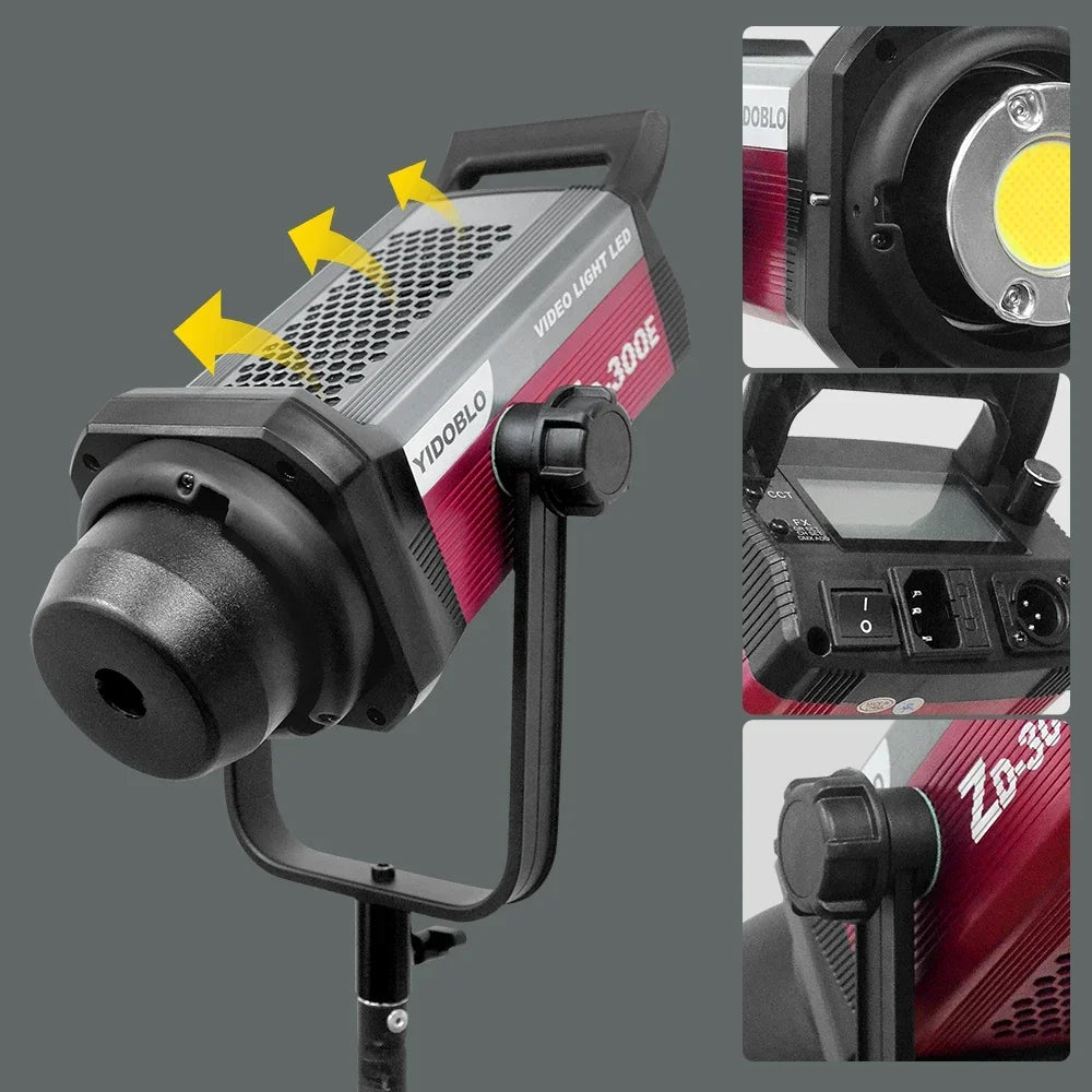 300W  Photography Live Streaming Portable Studio Video Lighting 2700k-7500K 300w high power Broadcast LED Fill Lamp spotlight