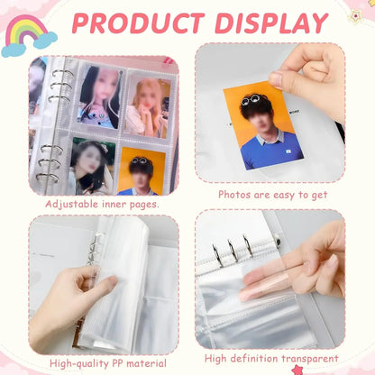 1-4 Grids INS Girl Album Small Card Collect Album Multi-Pockets Photo Card Binder Top Loading Photo Sheet Protector Collect Card