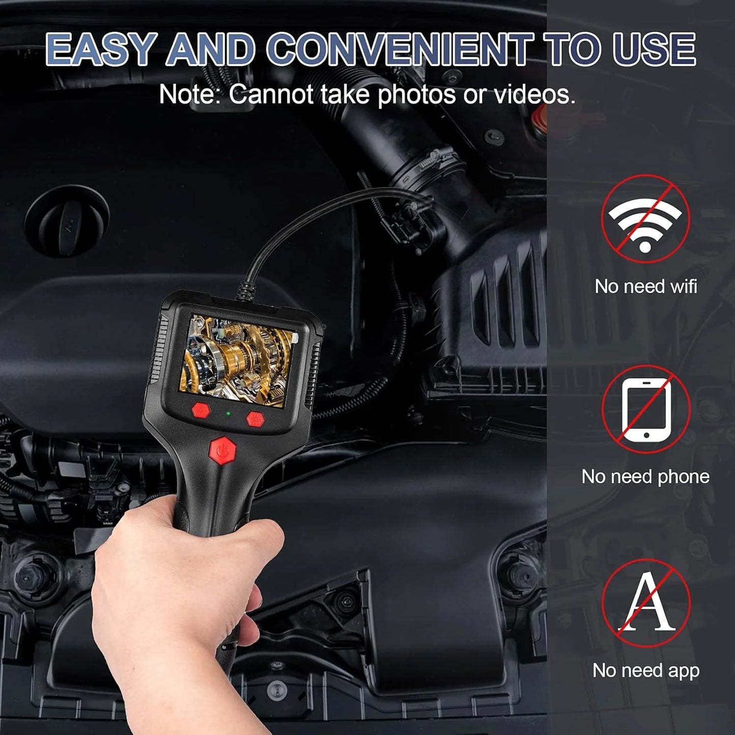 8mm 2.4in 1080P Inspection Camera Automotive Piping Endoscope Borescope Drain Channel Inspection Camera Industrial Equipment