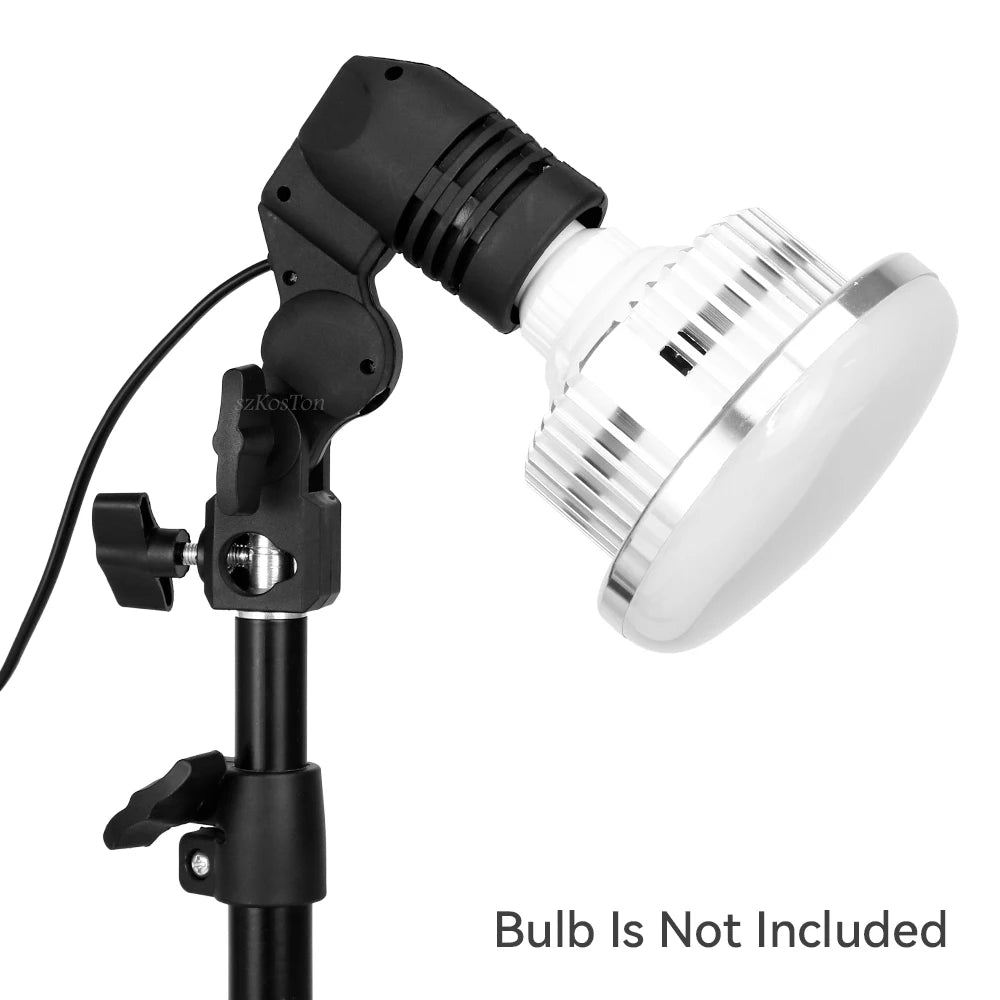 Single Head Bulb Holder E27 Socket Flash Umbrella Bracket Photo Lighting Bulb Holder For Photography Studio Accessories US EU