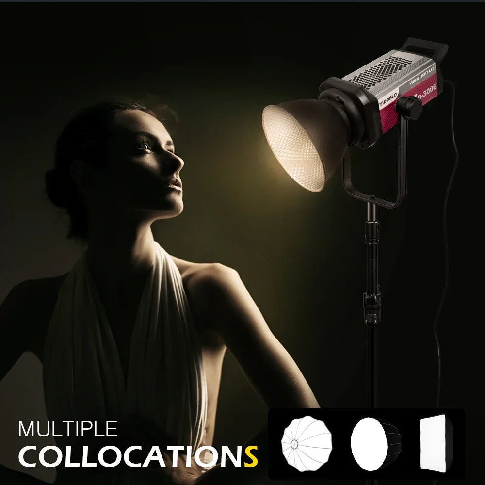 300W  Photography Live Streaming Portable Studio Video Lighting 2700k-7500K 300w high power Broadcast LED Fill Lamp spotlight