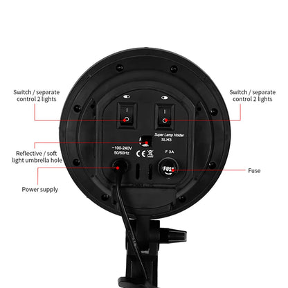 E27 Base Four Lamp Holder  Light Bulb Use For Softbox Kit  4 in 1 For Photo Photography Studio