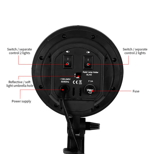 E27 Base Four Lamp Holder  Light Bulb Use For Softbox Kit  4 in 1 For Photo Photography Studio