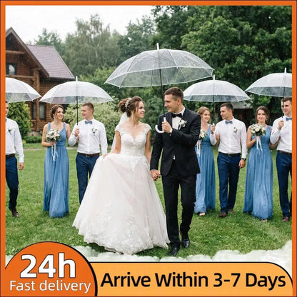 50/32 Pack Large Canopy Umbrella Windproof Waterproof Clear Umbrellas Bulk Auto Open for Bride Groom Photography Golf Outdoor