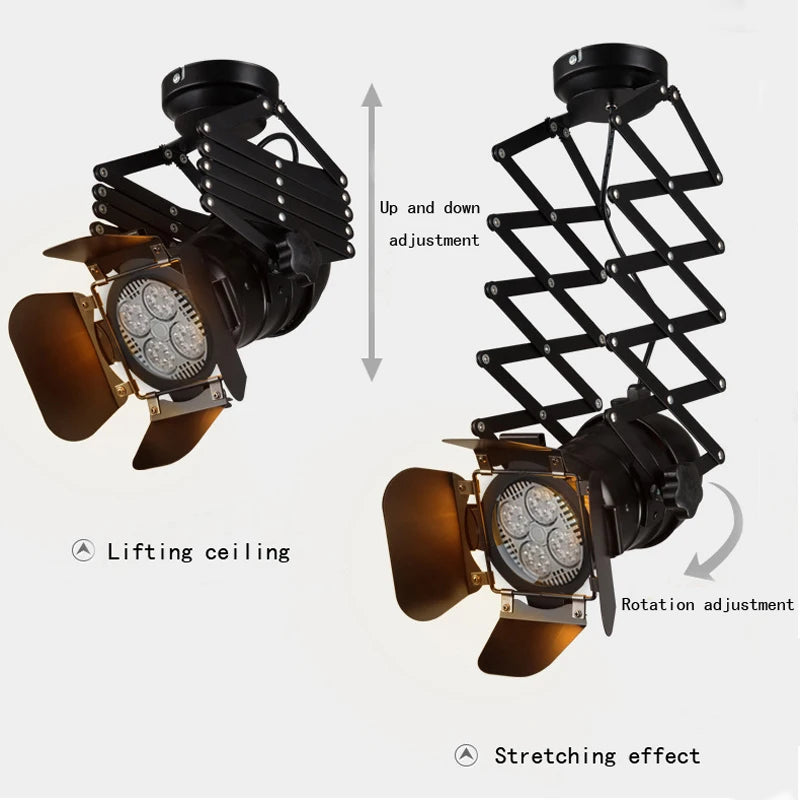 Modern LED chandelier photo studio chandelier industrial wind ceiling lamp restaurant foldable interior decorative lighting