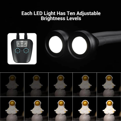 Adjustable LED Macro Arm Light with 10 Brightness Levels, CRI 95+, Type-C Charging for Camera Close-up Photography