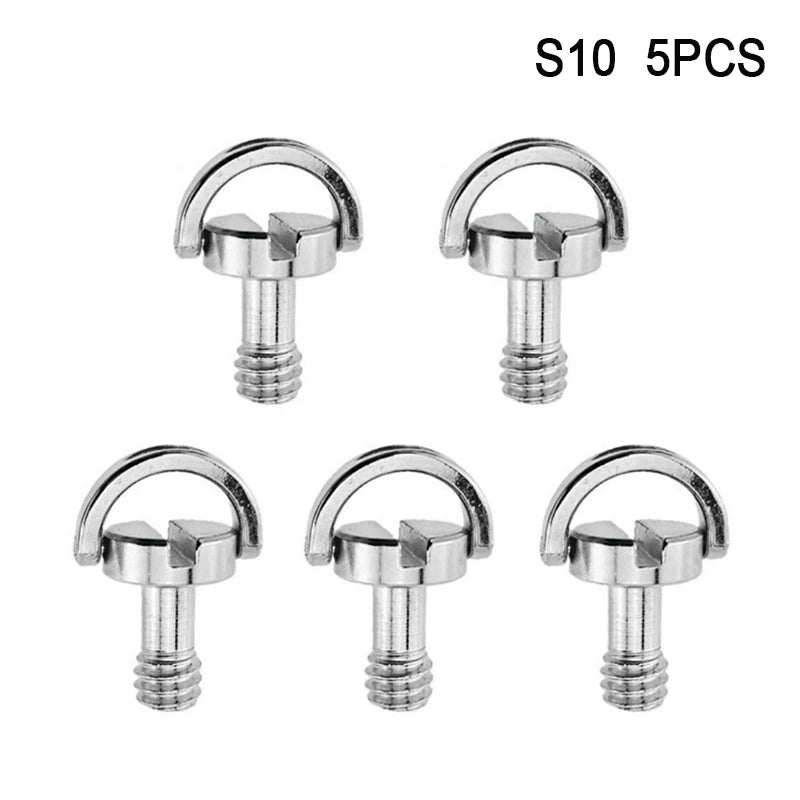 1/4-20 D-ring Mounting Camera Screws Stainless Steel Extended DSLR Tripod Quick Release Plate Screw Photography Accessories