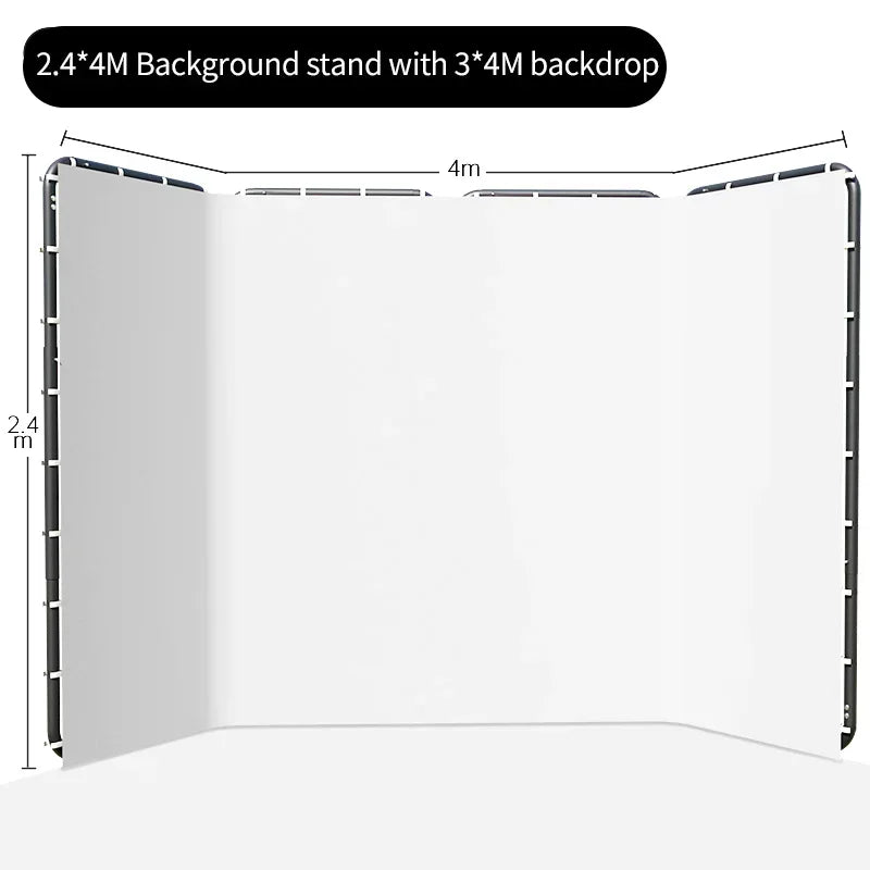 Portable Large Chromakey Green Screen Backdrop with Stand Photography Background Support System 240x400cm Shooting Video Photo