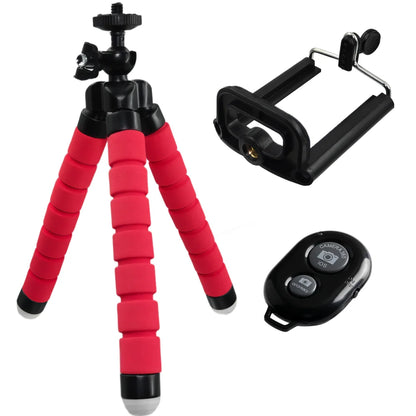 Flexible Octopus Mini Tripod for Phone & Action Camera — With Holder Clip