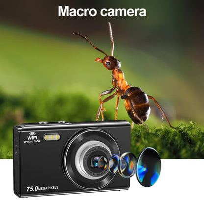 Ourlife 4K Digital Camera 3X Optical Zoom and 2X Digital Zoom HD Vlog Video Recorder YouTube 2.8 Inch LCD Screen WiFi Web Cam