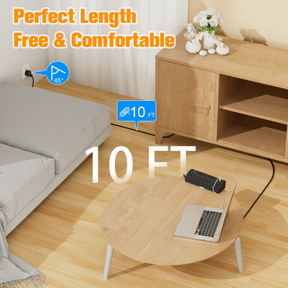The U.S. clamp model with PD20W fast charging power strip and 3m extension cable is suitable for office, home, school and other