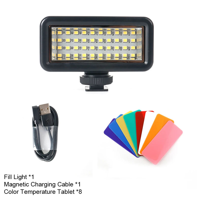 Waterproof Led Video Diving Light Underwater Lamp Photography Lighting for GoPro 11/10 Sjcam Yi DJI Osmo Cellphone Action Camera