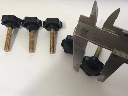 5 pcs M6 x 30mm Male Thread 25mm Star Head Clamping Knob Black