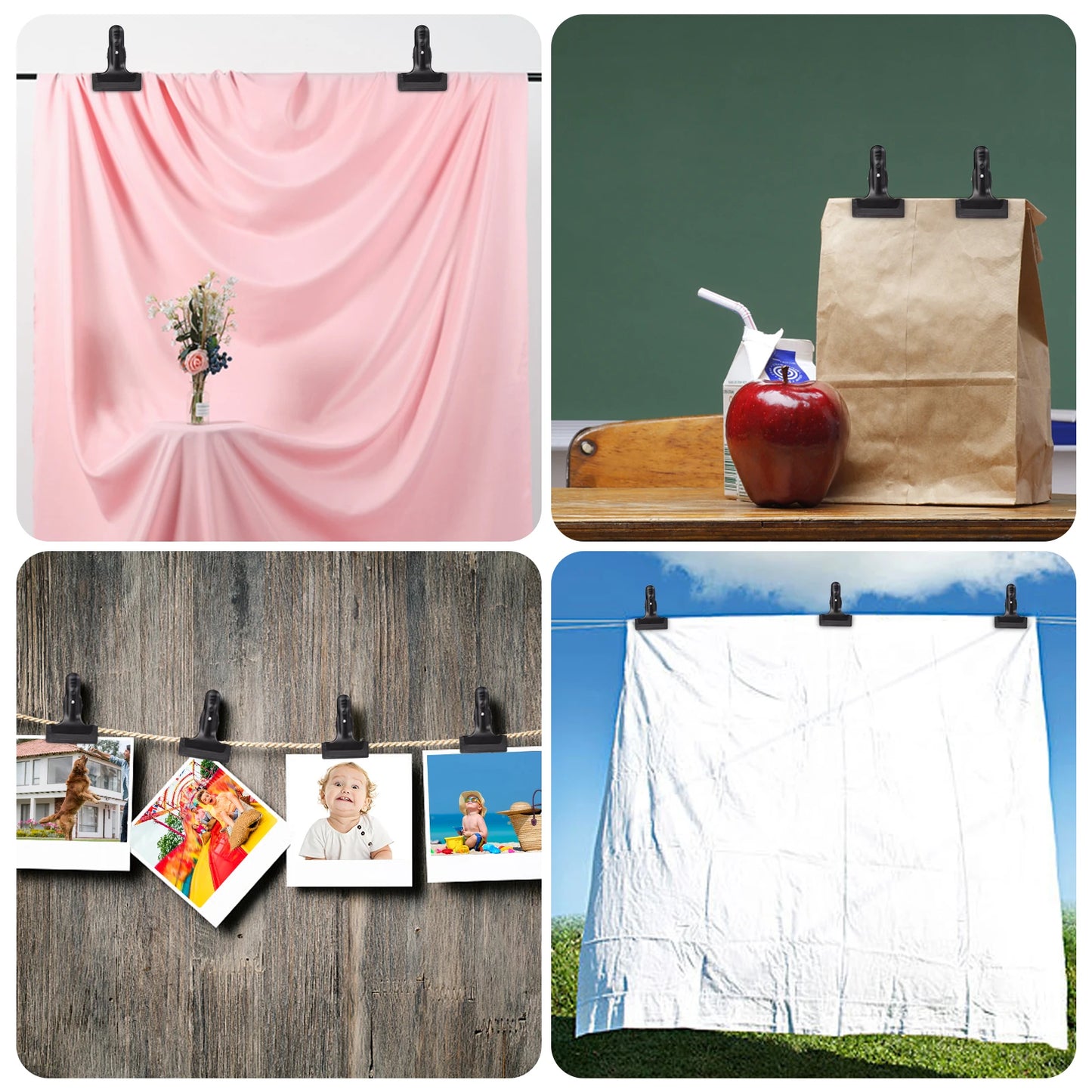 Heavy Duty Spring Metal Clip Photography Backdrop Clamps Background Support Holder with Rubber Protective Pad Photo Studio Photo
