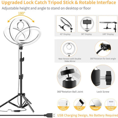 16/26/33cm Selfie Ring Light Photography Fill Light LED Ring Lamp Glow Soft Eye Protection Photography Lamp Supplies Home Studio